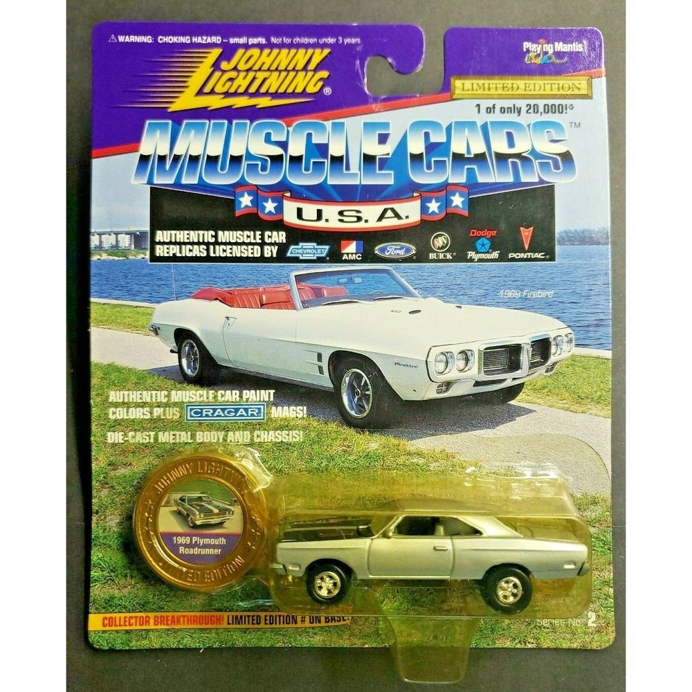 1996 Rare Johnny Lightning Muscle Cars USA 1969 Plymouth Roadrunner Silver HW20